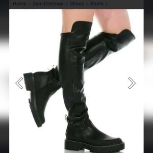 Sam Edelman Sleek Black Over-the-Knee Boots size 8